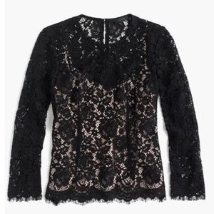J. Crew Matching Lace Blouse with Nude Cami & Lace Pants
